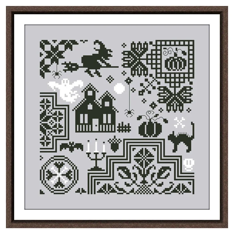 Quaker halloween cross stitch kit cartoon girl in winter design 14ct 11ct silver canvas embroidery home decor