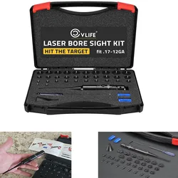 CVLIFE Professional Bore Sight Kit with 32 Adapters Fit 0.17 to 12GA Calibers Red or Green Bright Laser Powerful Support Hunting