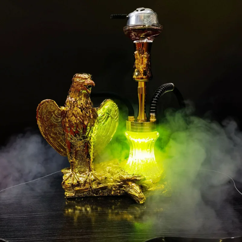 Arabic hookah complete set of bars, golden eagles, hookah craft, resin smoking pot, hookah