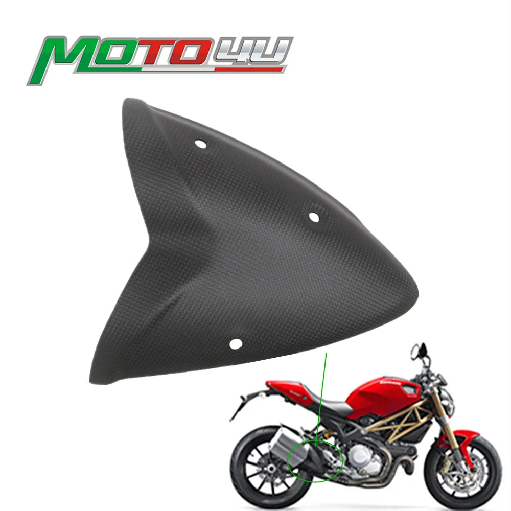 MOTO4U For Ducati Monster 1100 EVO 2011 2012 2013 100% Carbon Fiber Exhaust Cover Motorcycle Exhaust Muffler Pipe Heat Shield