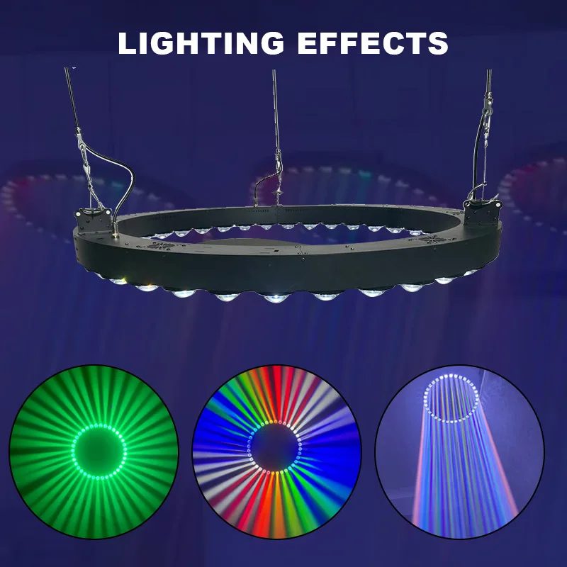 LED lifting ring light, full color round light stage suspension matrix, lifting ring light