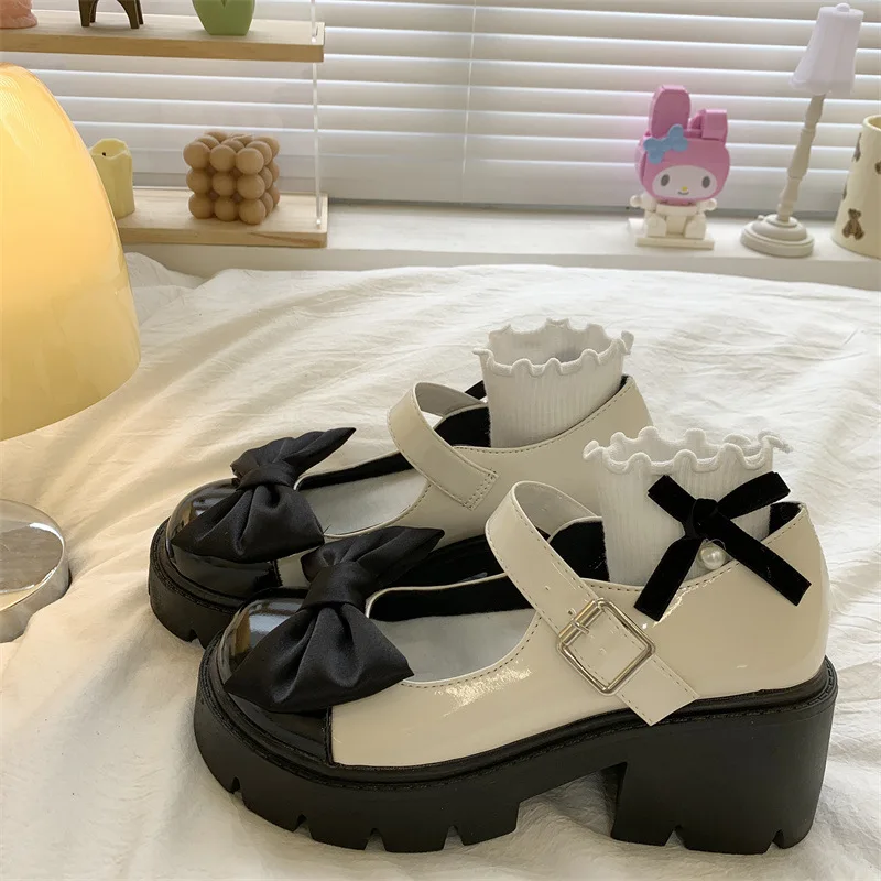 Women Thick Platform Lolita Shoes Party Pumps Summer 2026 New Women's Sandals Bow Chain Woman Shoes Zapatos De Mujer