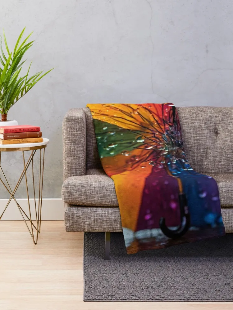 A Splash of Color in the Rain Throw Blanket Softest blankets ands Blankets