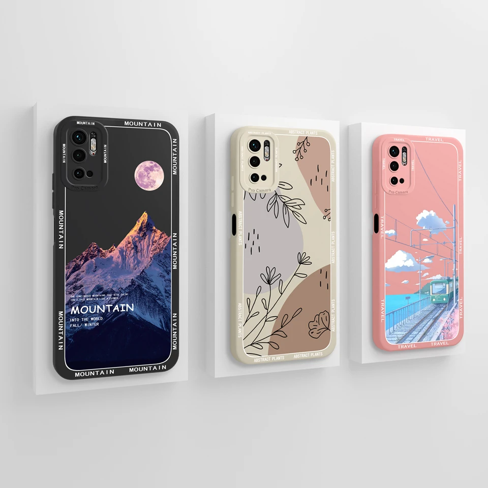 Case For Xiaomi Redmi Note 10 10T 11SE Poco M3 Pro 5G Beautiful Flower Couple Liquid Anti-fall Cover For Redmi note10 10T Coque