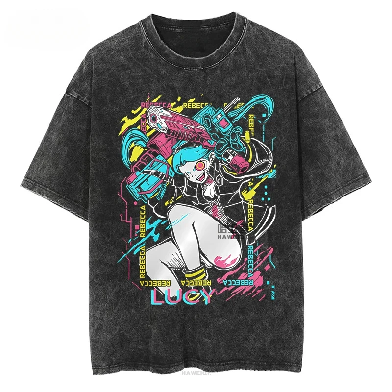 

Japanese Anime Punk Universe Friends Hero League Kjinkx Wei Washed Short Sleeve T-shirt Pure Cotton Summer New Style of Original