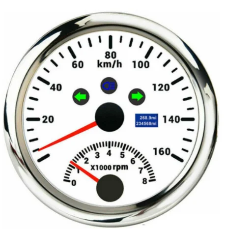 Kundenspezifischer 85 mm digitaler GPS-Tachometer für Auto, LKW, Boot, 0–200 km/h, 0–120 km/h, Drehzahlmesser, 8000 U/min, für Marine, ATV, 9–32 V