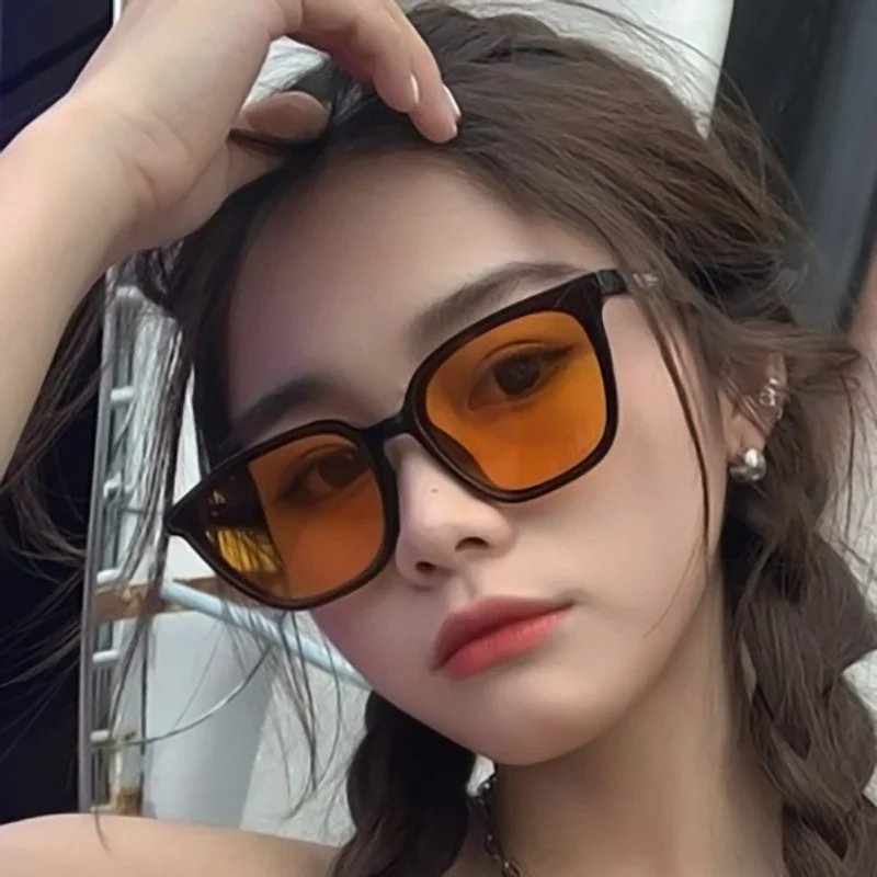 COHK New Small Rectangle Sunglasses Women Luxury Brand Designer Vintage Square Sun Glasses For Female Shades Yellow Lady Uv400