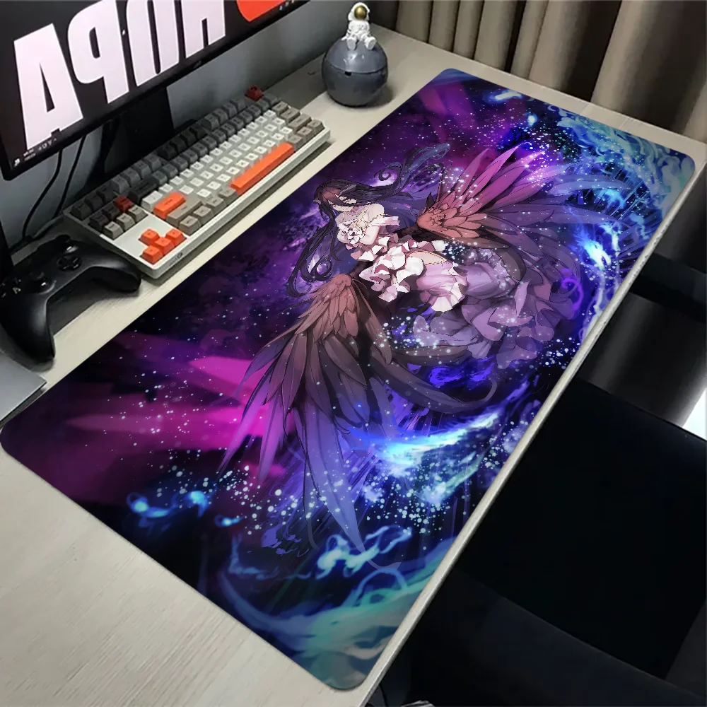 900x400mm Anime Mice Pad Kawaii Overlord Gaming Accessories Lock Edge Keyboard Computer Deskmat Pc Gamer Cabinet Albedo Mousepad