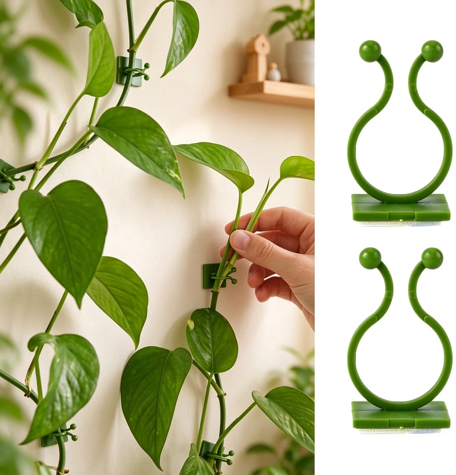 Plant Vine Clips for Climbing Vines Wall Fixture Holders Self Adhesive Pothos Indoor Garden Decor Cable Organizer Clip Fastener