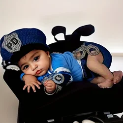 Adorable Blue Policeman Hat & Shorts Set Baby Costume Boy Girl Dress Romper Outfit Baby Photoshoot Outfit Fotografie Accessoires