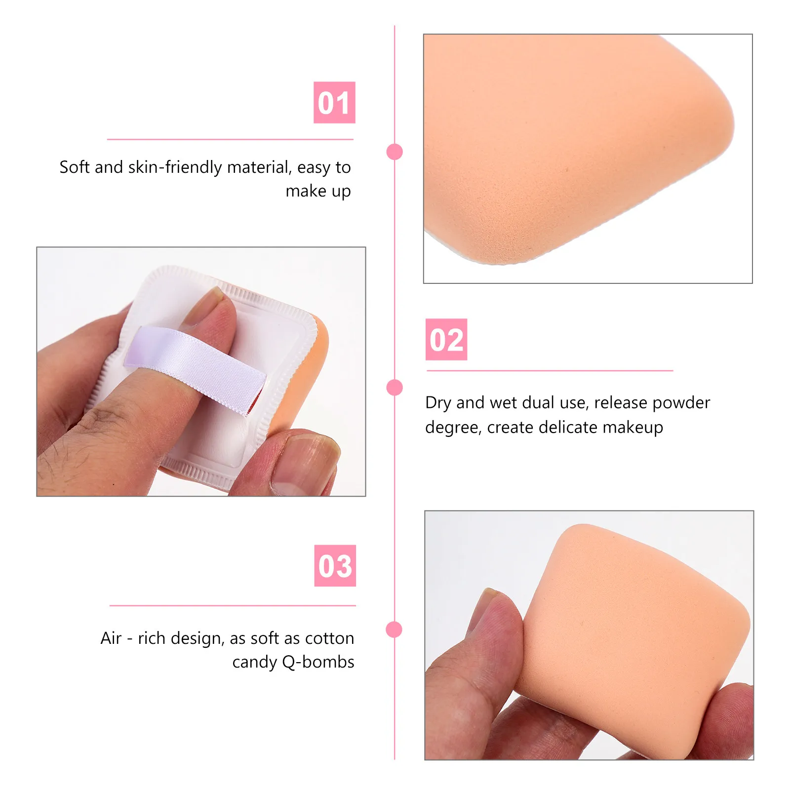 4Pcs Powder Puff Makeup Portable Small Size Compact on-The-Go Powder Application