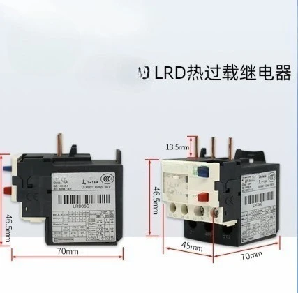 Electric AC Contactor LRD Thermal Overload Relay Compatible with LC1D Contactor Overload and Phase Loss Protection