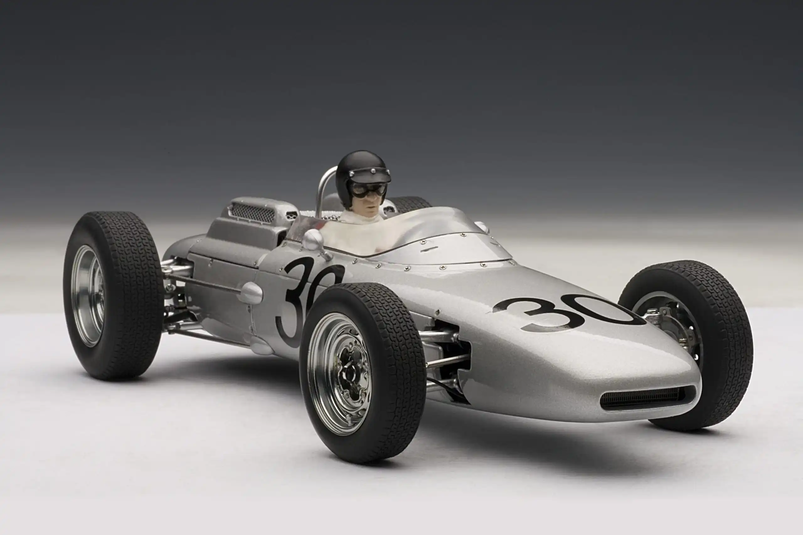 AUTOart Porsche 804 F1 Grande Prêmio de França 1962 # 30 (com estatueta do motorista) Modelo de carro colecionável em liga fundida, escala 1:18