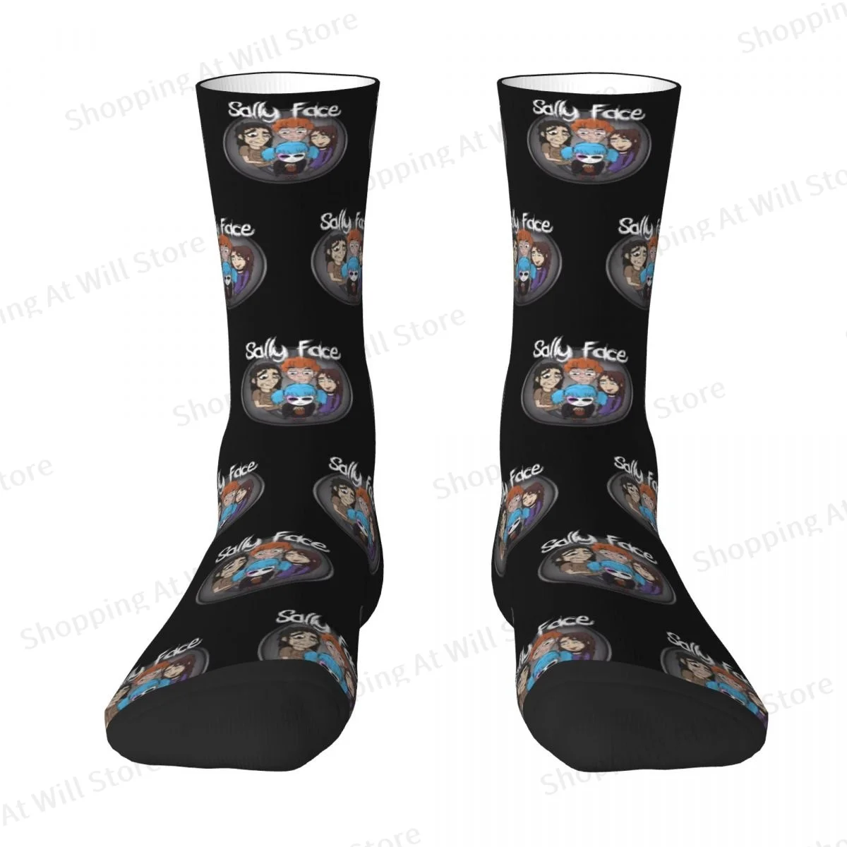 Sally Face Puzzle Game Men Women Happy Socks Cycling Novelty Spring Summer Autumn Winter Stockings Gift