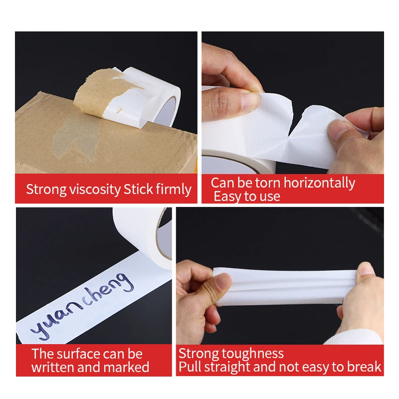 Nastro adesivo in tessuto adesivo da 10 m 20 mm-60 mm forte, nastro per tappeti impermeabile, nastro bianco decorativo, nastro in tessuto automobilistico da 10 metri
