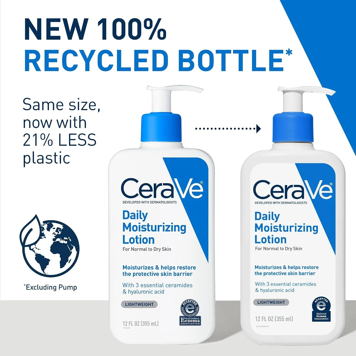 CeraVe Moisturising Lotion For Dry to Very Dry Skin, Fragrance Free Lait Hydratant 16 FL OZ (473ml)