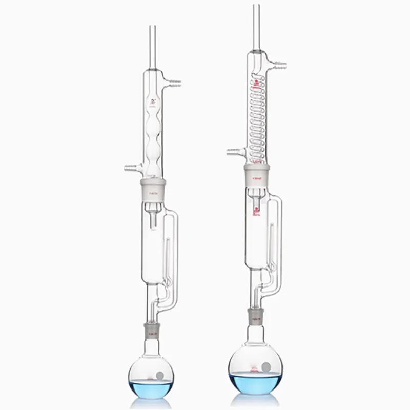 Ekstraktor Soxhlet Set Lengkap Silinder Ekstraksi Tabung Kondensasi Ekstraksi Lemak Ular Bulat Tebal 500 1000ML