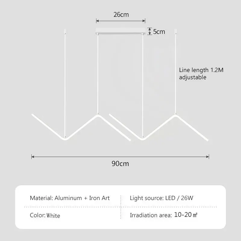 Suspension de onglet de salle à manger moderne, lustre minimaliste, chambre à coucher pour salle à manger, cuisine, bar, restaurant, décoration d'intérieur, éclairage LED