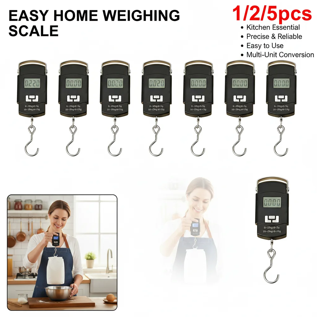 Portable Handheld Electronic Scale High Precision Mini Weighing Device 50kg Hook Extendable Small Home Use Scale