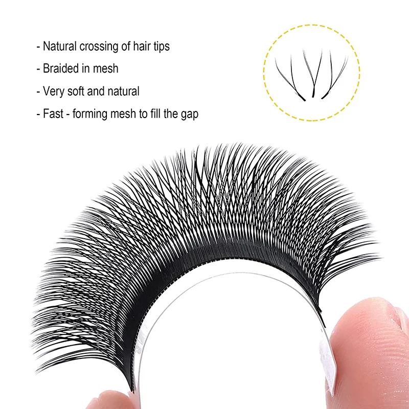 HOLLYLASH 개인 라벨 개별 속눈썹 연장, YY 타입 볼륨 라이트 소프트 속눈썹, 0.05mm, 0.07mm, 12 줄