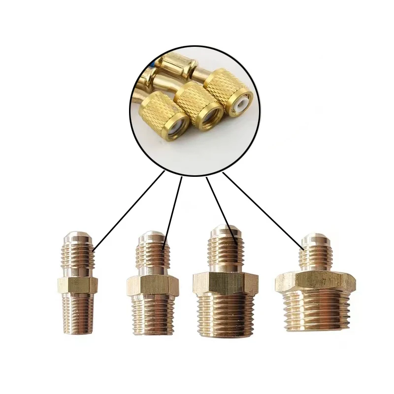 Vacuum Pump Connector Bico de Entrada Flúor Pipe R22 Adaptador Rosca Americana 1620 Polegada 4sae Acessório