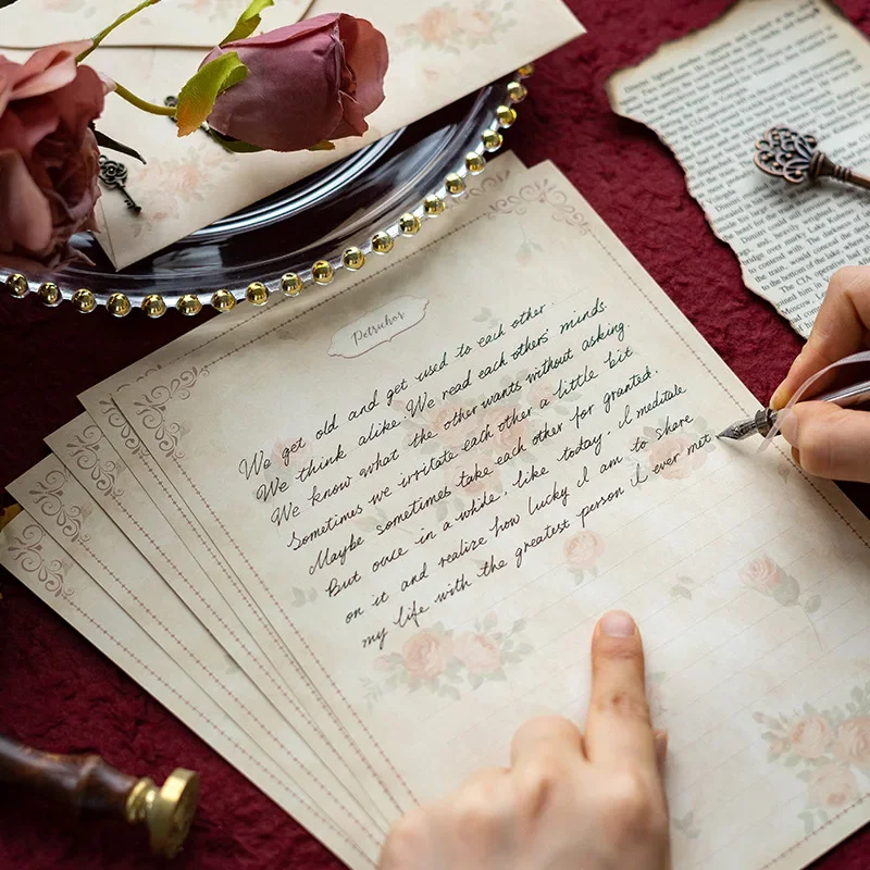 Sobres de estilo europeo, pegatinas de sellado de papel de carta, almohadilla de carta Vintage, papel de escritura, suministros de fiesta de boda,