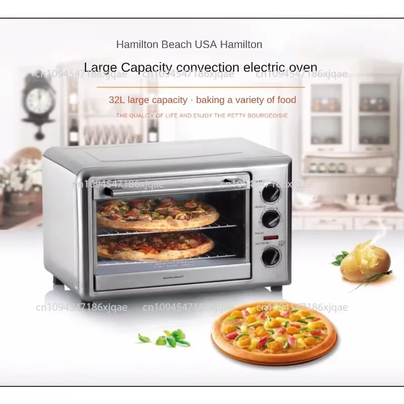 32 Liter Household Multifunctional Electric Oven with Independent Temperature Control for Upper and Lower Tubes