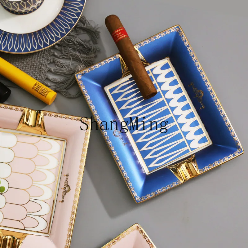 

CL Ceramic Ashtray Creative Home Living Room Personality Trend Office Large Size Smoke Tray