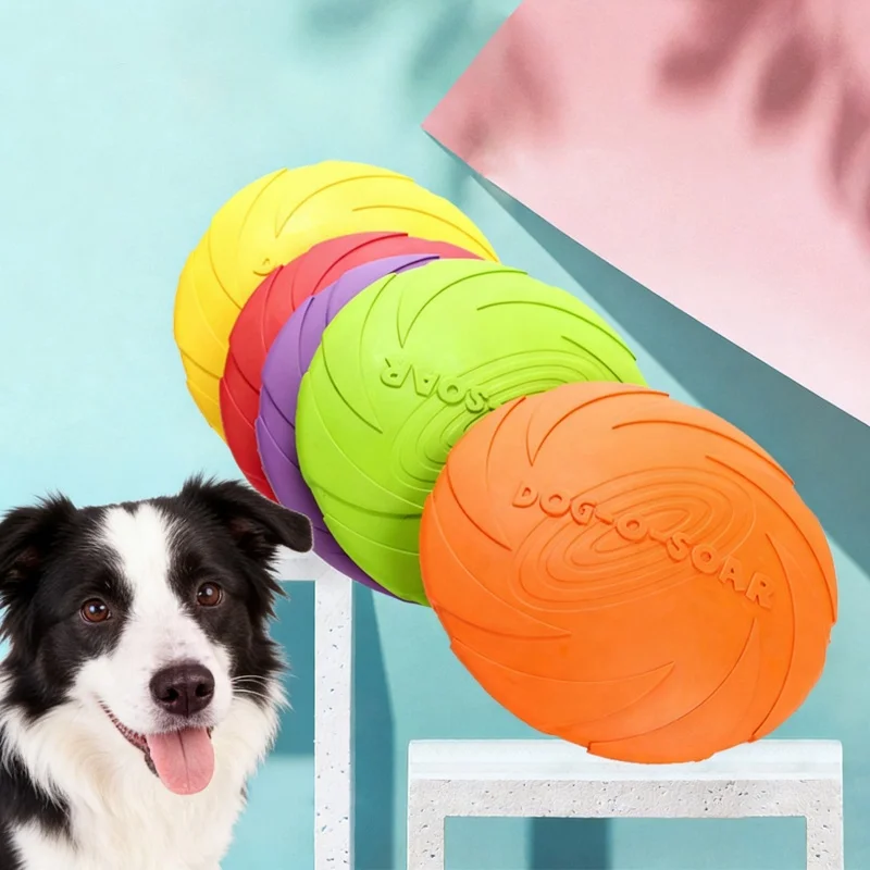 Frisbee de Silicona Multicolor para Perros, Resistente a Mordidas, Disco Volador para Mascotas, Juego Interactivo para Cachorros, Entrenamiento, Suministros para Perros