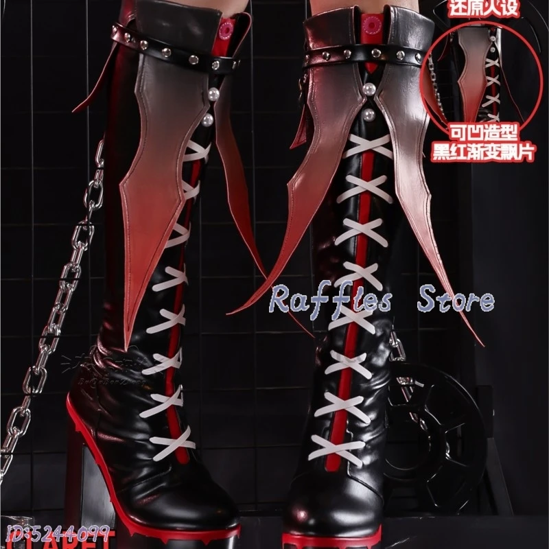 Halloween ZZZ Zenless Zone Zero Claret Cosplay High Heel Flint Halloween Cosplay Boots Custom Made kostium - view 2