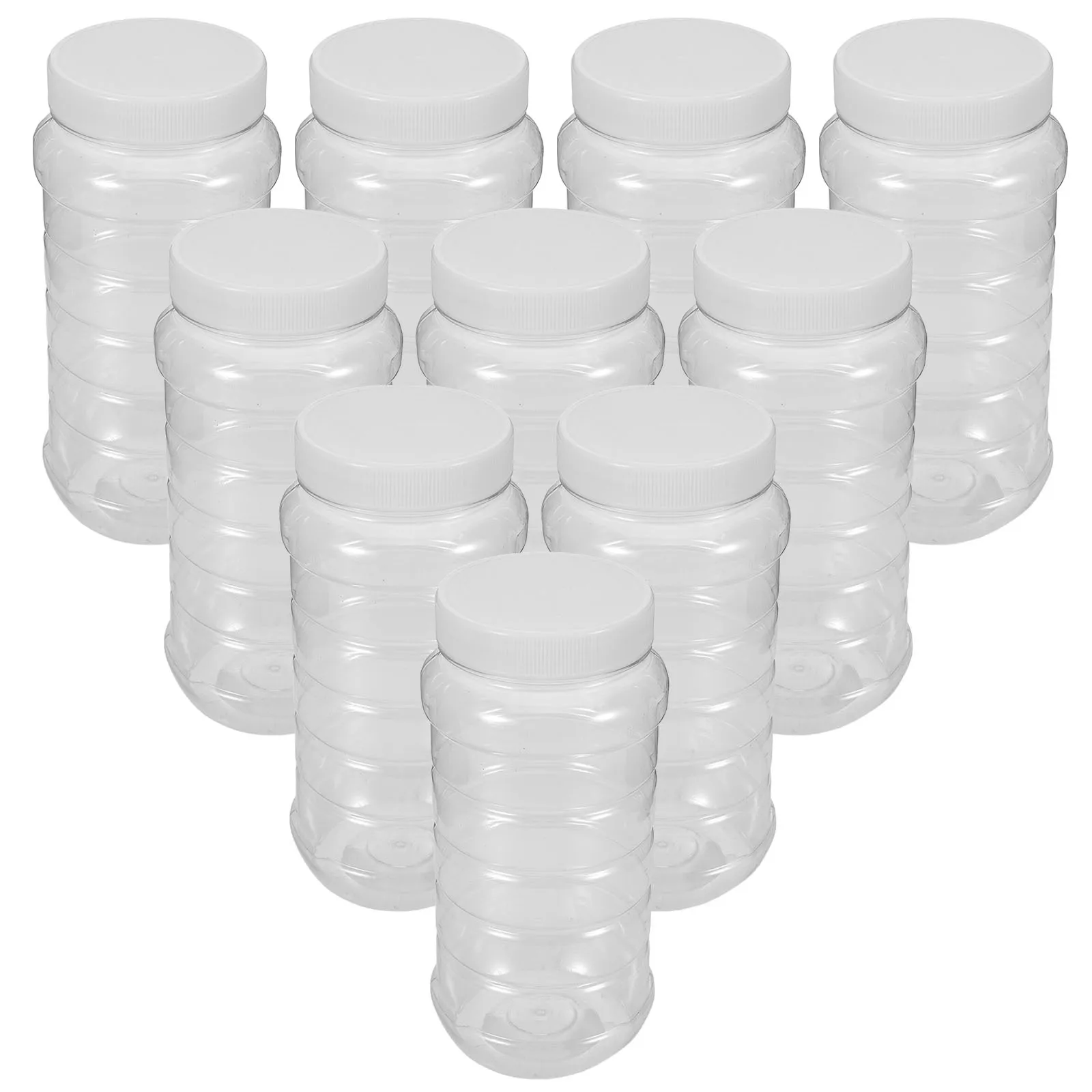 

10Pcs Honey Storage Bottles Transparent Plastic Airtight Lids Clear Food Storage Jars Leakproof Honey Syrup Dispensers