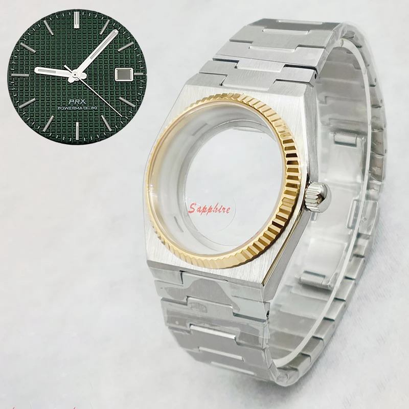 40mm NH35 Case PRX Super Player Case and Strap Fits NH35 4R35 NH36 4R36 Movement Transparent Back Cover PRX Super Player Case