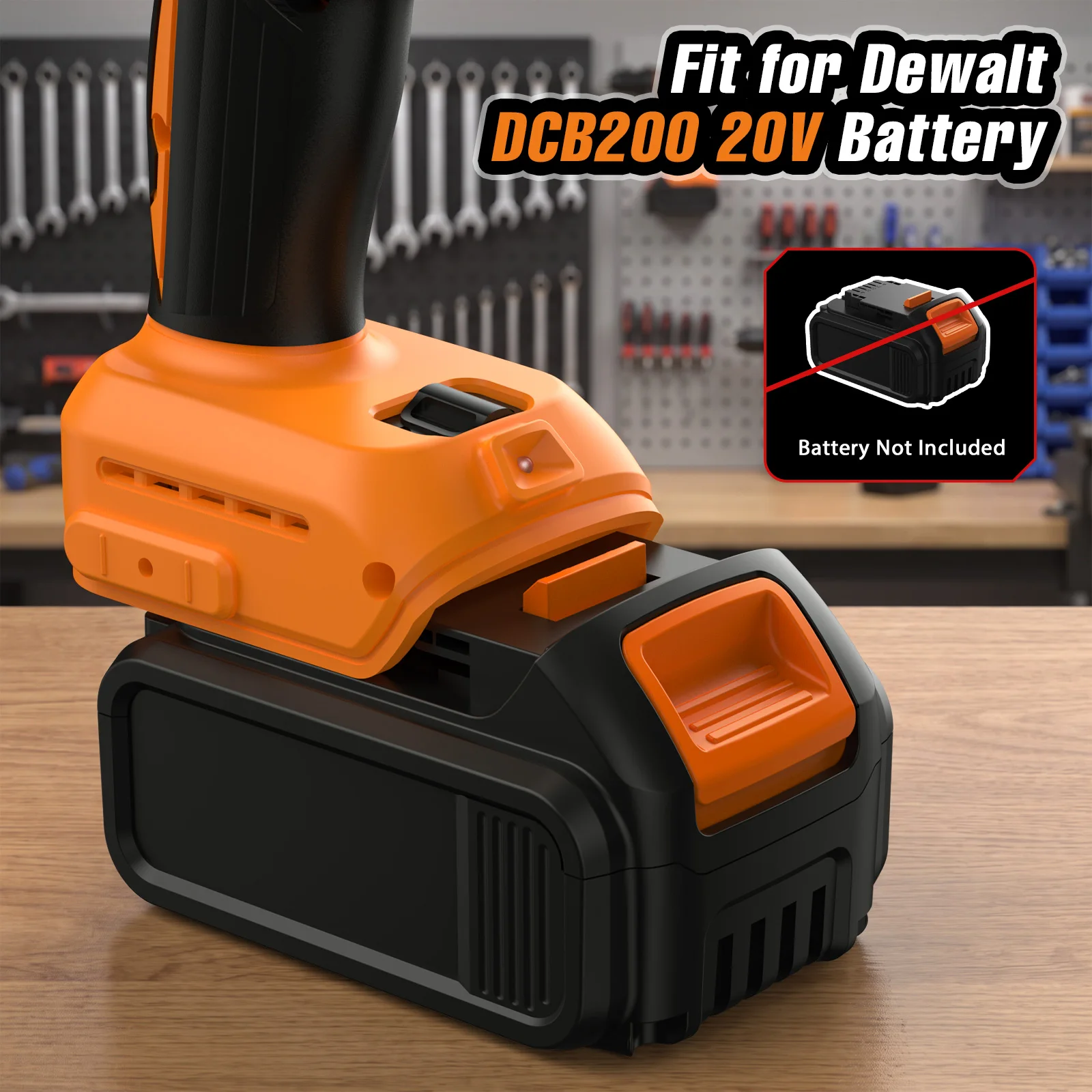 Akku-Heißluftpistole, kompatibel mit Makita- und Dewalt-Akkus, 480 W, 2 Geschwindigkeitsstufen, maximale Heizleistung 720. ℃ Mit LED-Licht zum Schrumpfen, Lackentfernen und Anbringen von Autofolien – Detail 5