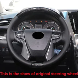 Hand Sewing Auto Car Steering Wheel Cover For Toyota Alphard VELLFIRE 30 2016 - 2022 Volant Braid on Steering-wheel Wrap 2021