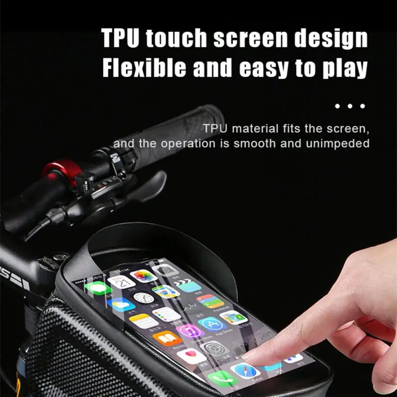 Mountain Bike Upper Pipe Bag 2l Anti-splashing Waterproof Touch Screen Two-way Zipper Riding Equipment Packet Eva