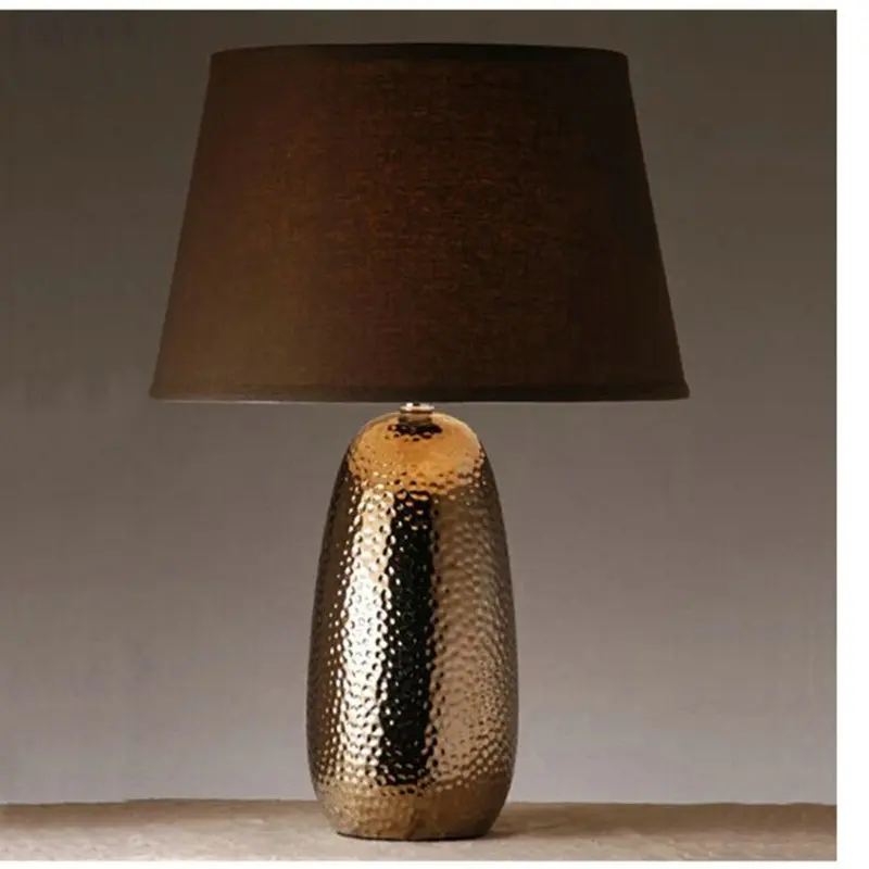 Wabi Sabi American Style Metal Glaze Ceramic Coffee Fabric European Decoration Reading Lamp Table Lamp GL94RT