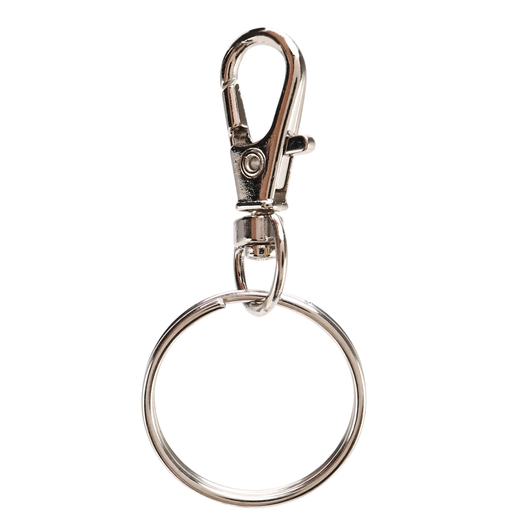 60 Pieces Key Ring Clip Hooks Twist Locks Lanyard Snap Hooks with Split Key Rings (Silver)