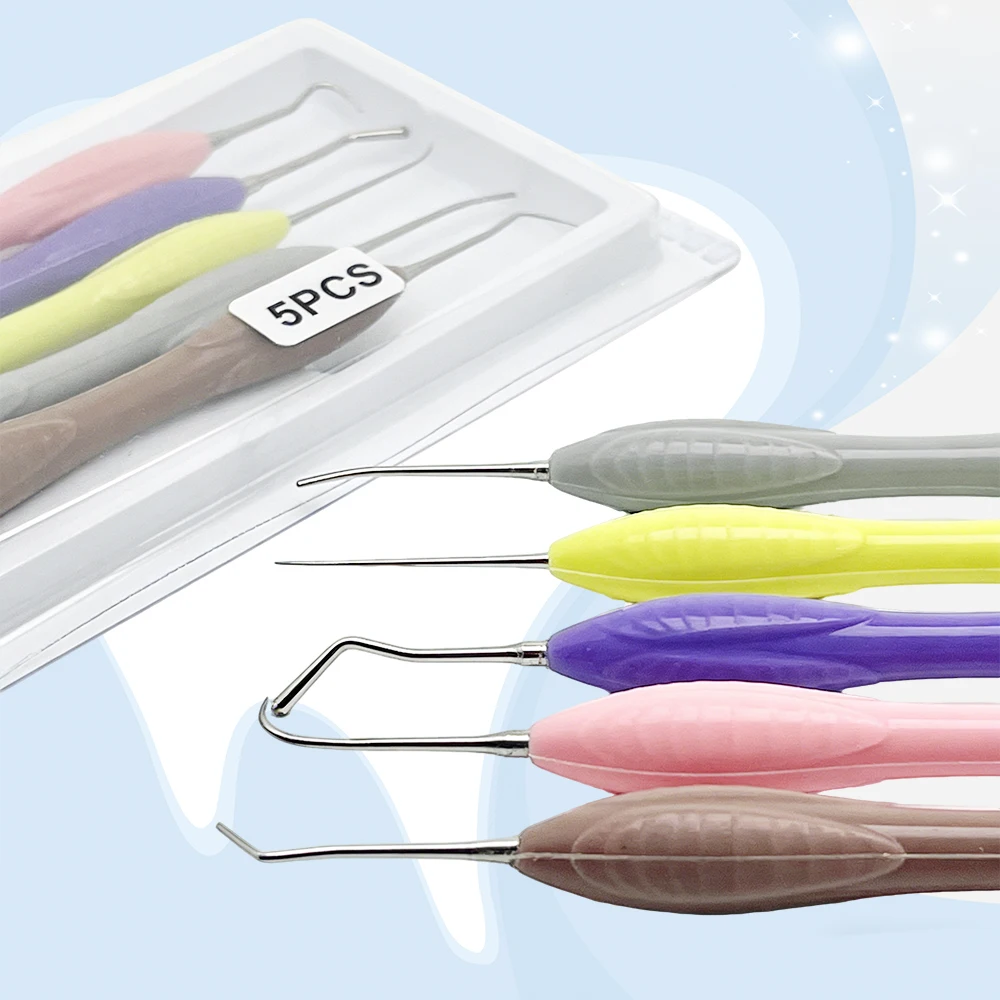 

5 Piece Dental Resin Spatula and Composite Instrument Set for Silicone Resin Filling and Aesthetic Restoration