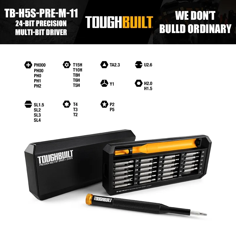 

ToughBuilt TB-H5S-PRE-M-11 24-Bit Precision Multi-Bit Driver + Case Hand Tools Accessories