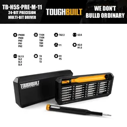 ToughBuilt TB-H5S-PRE-M-11 24-Bit Precision Multi-Bit Driver + Case Hand Tools Accessories