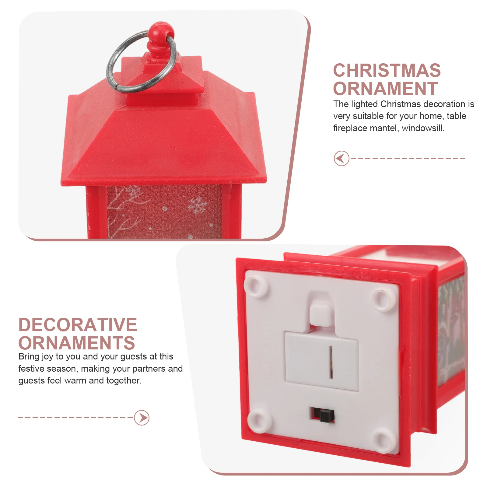 

Christmas Tree Square Lamp Retro Metal Indoor Decorative Lantern Xmas Night Light PartyDecoration WarmLighting FireplaceMantel