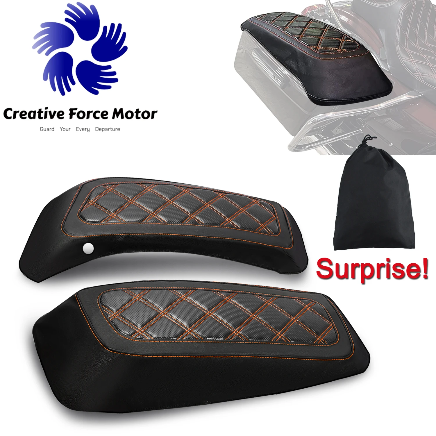 

Motorcycle Hard Saddlebag Lid Bra Speaker Cover For Harley Touring Electra Glide Road King Street Glide FLHR FLTRX FLHX 2014-Up