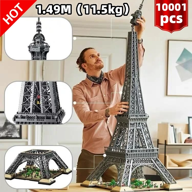 

1.49M 11.5kg 10001 PCS Large Eiffel Tower Building Model Blocks Bricks Kids Birthday Christmas Gifts festival Kid gift Toy