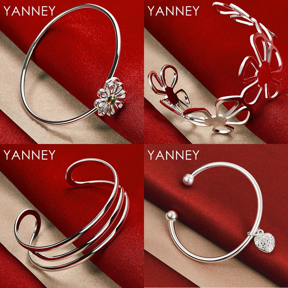 

925 Sterling Silver Bracelet Exquisite Flower Hollow Bracelet Women Fashion Wedding Party Gift Jewelry Accessories