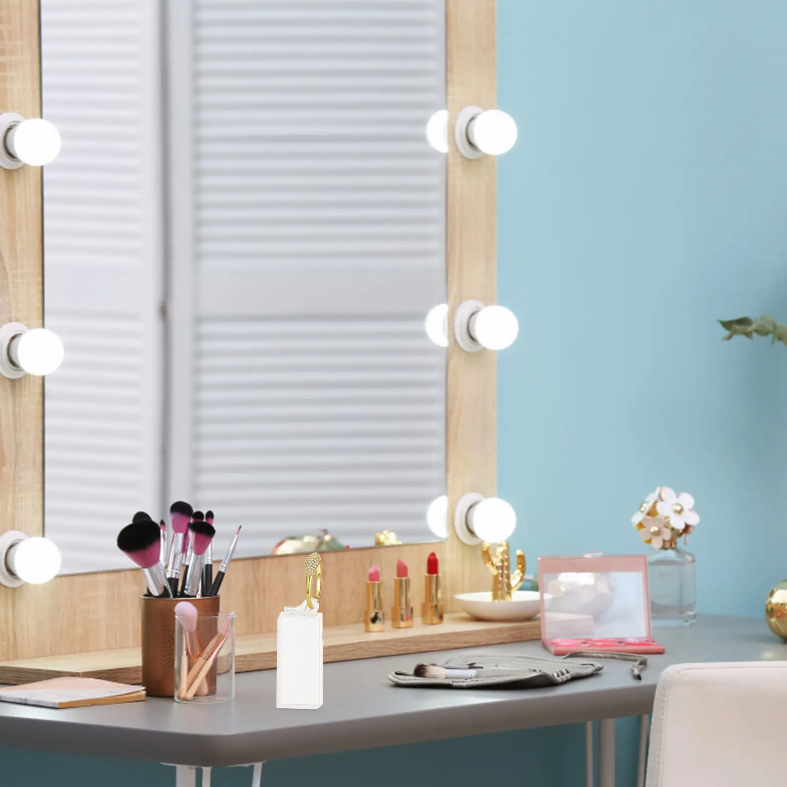 

7Pcs Square Acrylic Ring Holder Jewelry Display Stand Clear Ring Organizer for Countertop Retail Store Trade Show Home