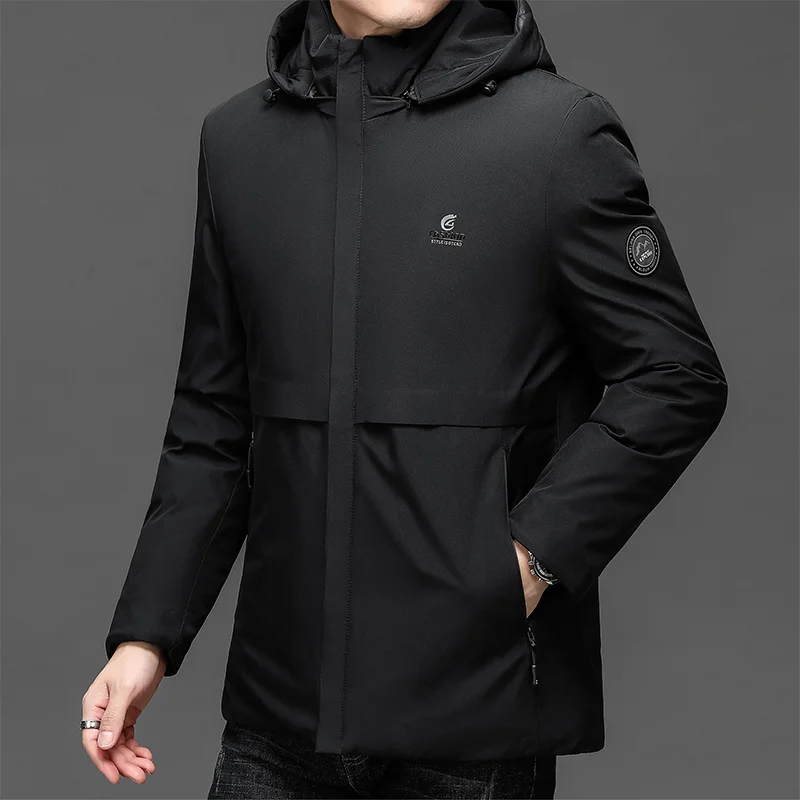 Mens Fleece Coats Male Parkas New Men's Packable Jacket Breathable Keep Warm Outdoors Windbreakker Long