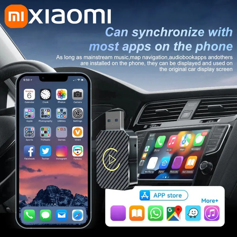 Xiaomi CarPlay AIBox WiFi Wireless Carplay Android Auto Adapter 2in1 Mini Box Plug&Play For OEM Wired CarPlay/Andriod Auto Cars