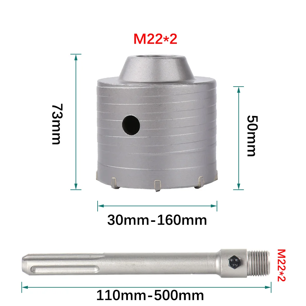 SDS MAX Wall Hole Saw Drill Bit Set 30mm-160mm Concrete Hole Saw Cement Stone Brick Wall Air Conditioner Tube Hole Opener Tools