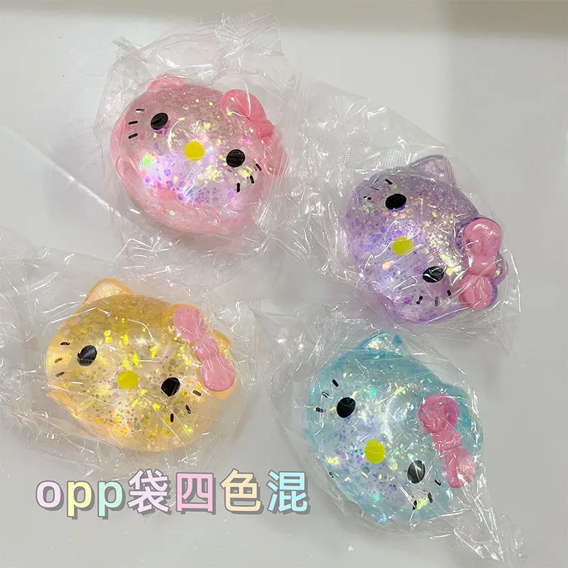 Glitter Sanrio Hellokitty Squishy Toy with Maltose Slow Rising Stress Relief Fidget Ball Soft Squeeze Toys Relieving Anxiety image 5