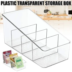 4 Layers Food Storage Containers Pantry Organizer Desktop Transparent Kitchen for PET Refrigerator Makeup Box Spice Pouches
